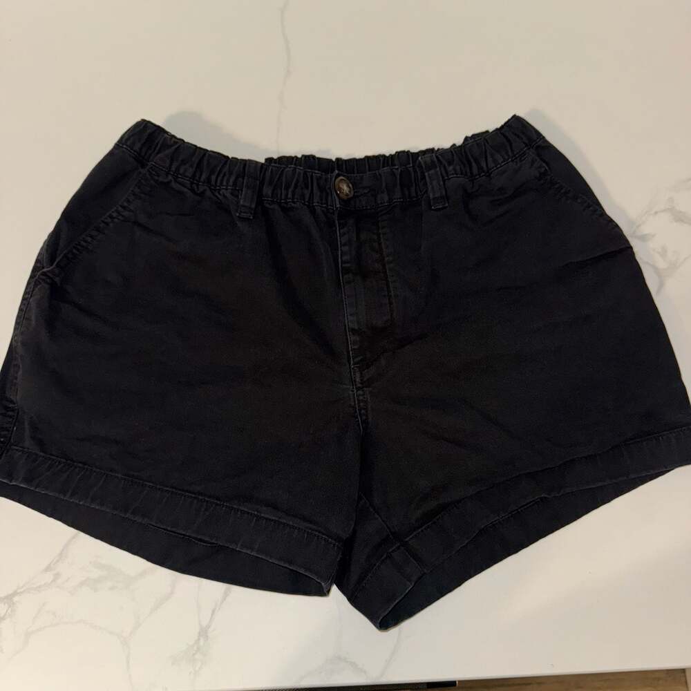 Chubbies Women Black Elastic Waist Cuffed 4 Inch Inseam Casual Shorts Medium